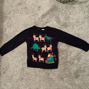 H&M Kids Sweater with Reindeer Design - Black and Green
